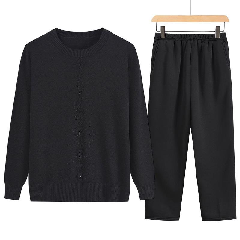 Women's Autumn/Winter Semi-High Neck Top: New Elastic Solid Color Sweater for Middle-Aged and Elderly