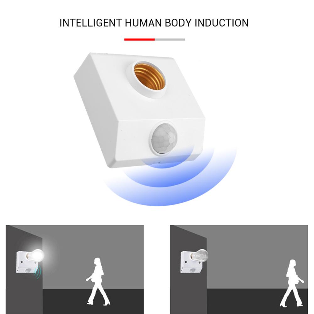 E27 PIR Motion Sensor Bulb Base IR Infrared Sensor Switch Human Body Sensor ON / OFF LED Light Holder Energy Saving Save Electricity