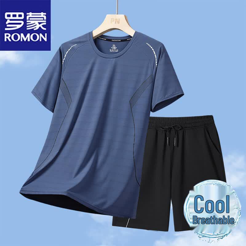

ROMON Men s Ice Silk Two-Piece Set 5XL