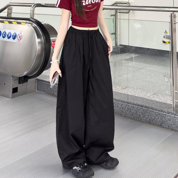 

Красные изогнутые брюки-ножи для женщин, тонкие прямые брюки, свободные спортивные брюки цвета хаки и черного цвета, свободные повседневные широкие брюки XL чёрный