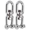 2Pcs 8mm 360 Degrees  Rotating Ring Snap 304 Stainless Steel OX Detachable Chain Shackle Hooks