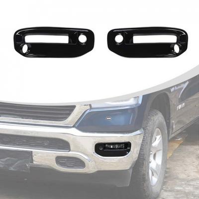 Exterior Black Front Fog Light Lamp Cover Trim For Dodge RAM 1500 18+Accessories