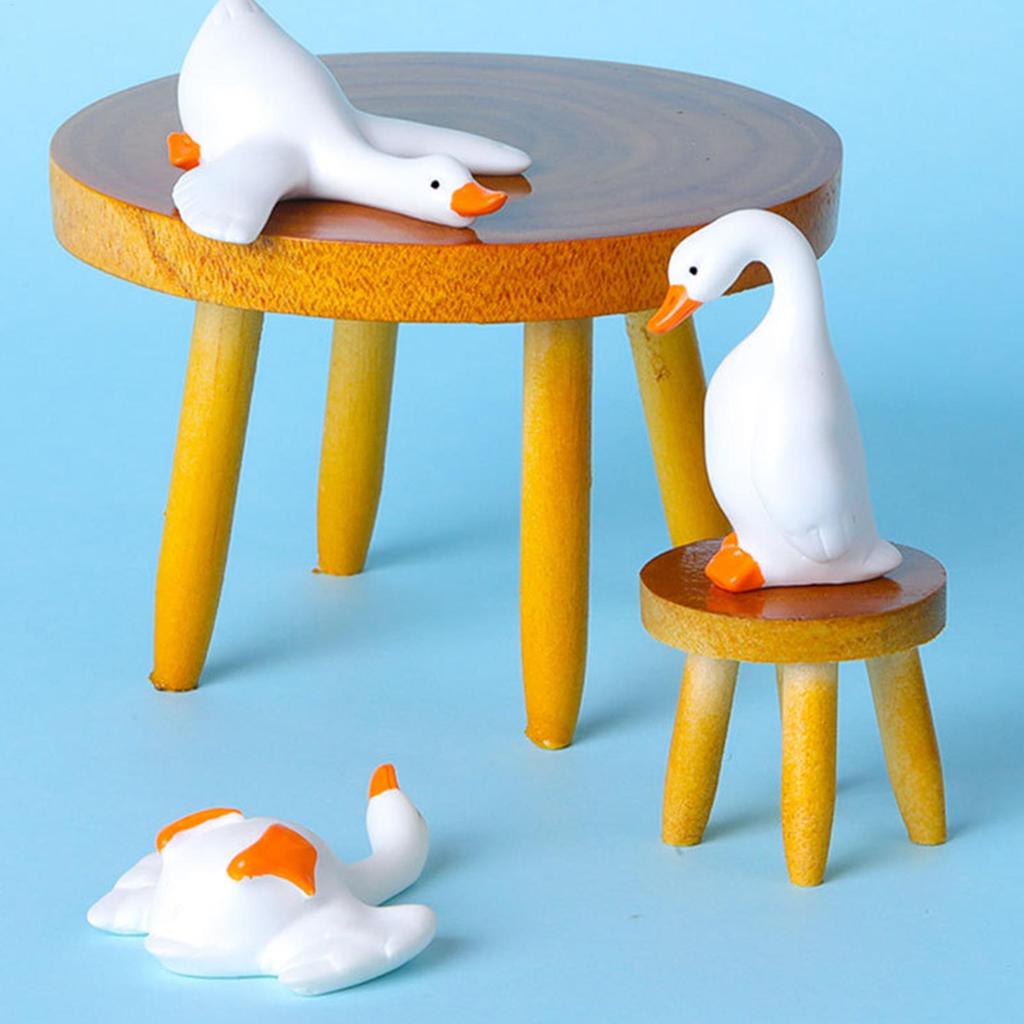 Tier Armaturenbrett Dekorationen 6 Stück Gänse Tierstatue Dekoration Desktop Statue Zubehör Für Fahrzeug Automobil Wohnmobil Büro