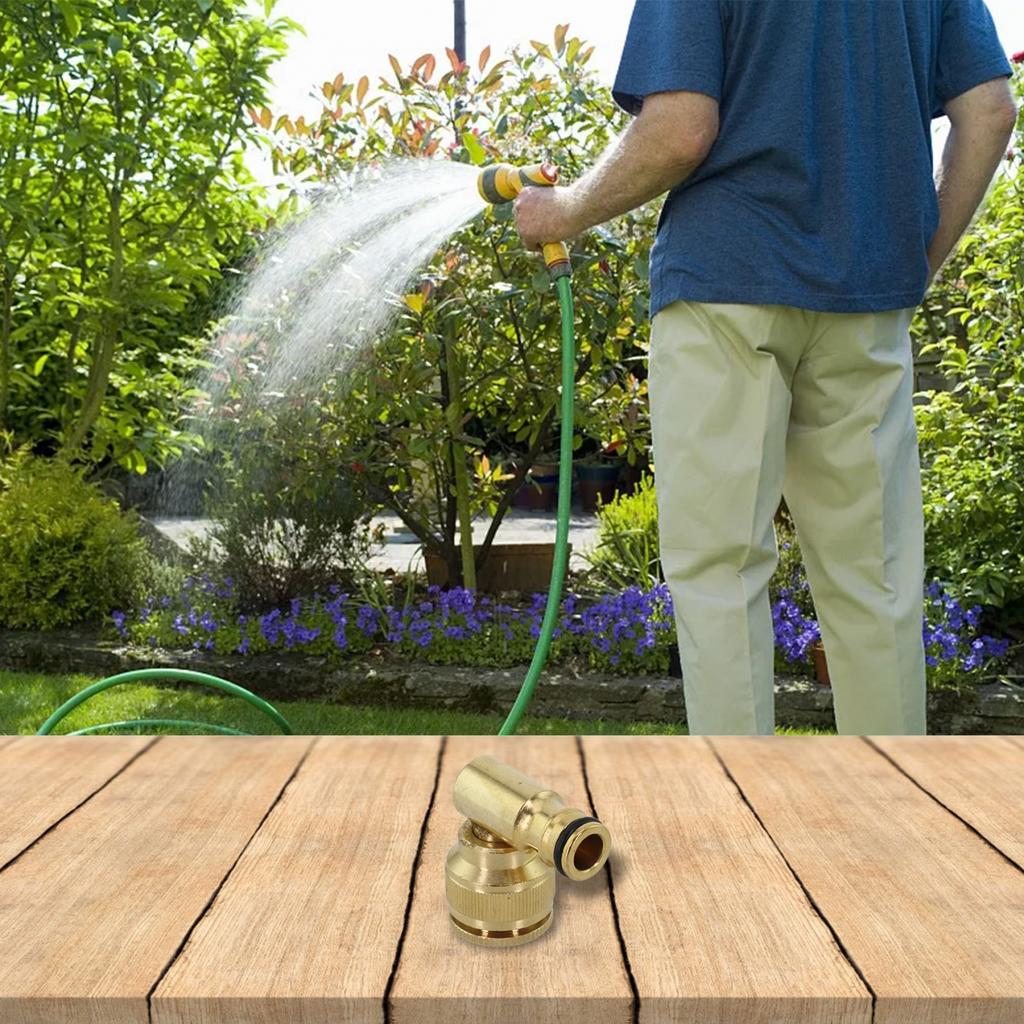 90-degree Connector Brass Hose Connection Garden Quick Coupling Adapter