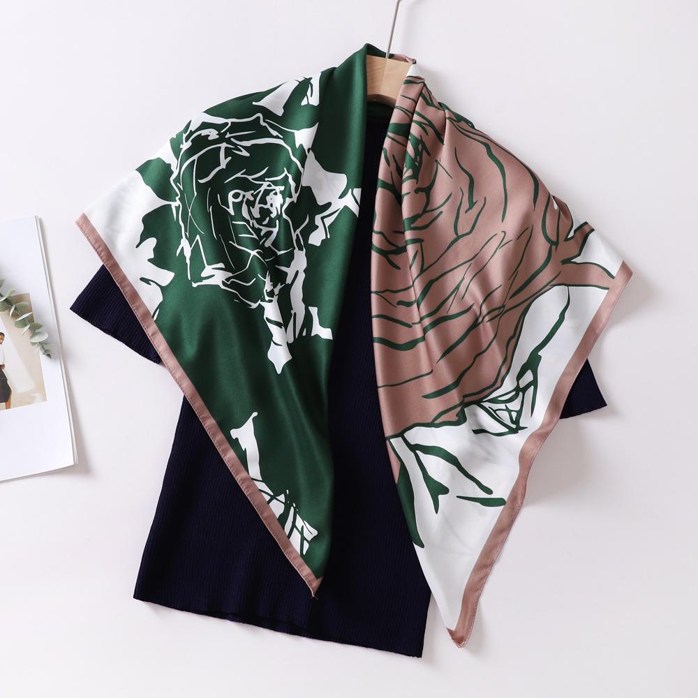 New silk scarf 91 large square scarf fashionable versatile fashion foreign style French scarf women's shirt shawl scarf wholesale