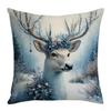 Christmas Embroidered Pillow Covers Set of 4 Santa Deer Snowman Cushion Cases Winter Holiday Sofa Decor (No Insert)