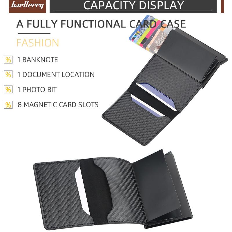 Baellerry European and American Style Men's Vintage Fashion Card Bag Rfid Blocking Card Holder Multifunctional Short Wallet