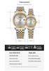 Matching Couple’s Watches: Fashionable, Waterproof, Luminous Quartz with Calendar in Two-Tone Steel for Men and Women