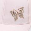 Korean Style Rhinestone Butterfly Sun Protection Baseball Cap For Women, Light Luxury Sports Sun Hat