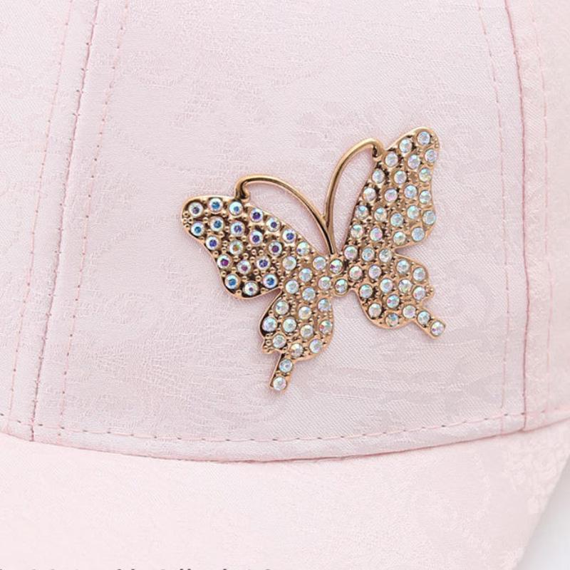 Korean Style Rhinestone Butterfly Sun Protection Baseball Cap For Women, Light Luxury Sports Sun Hat