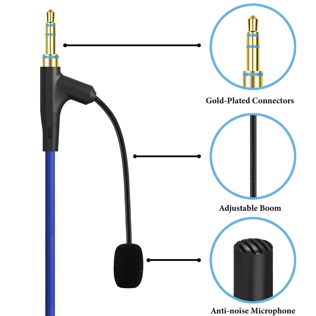GEEKRIA Condenser Lapel Mini Smartphone Headphone Cable for Gaming and Compatible with eKid Riwbox and Kids Includes Boom Replacement Cord Clip-on
