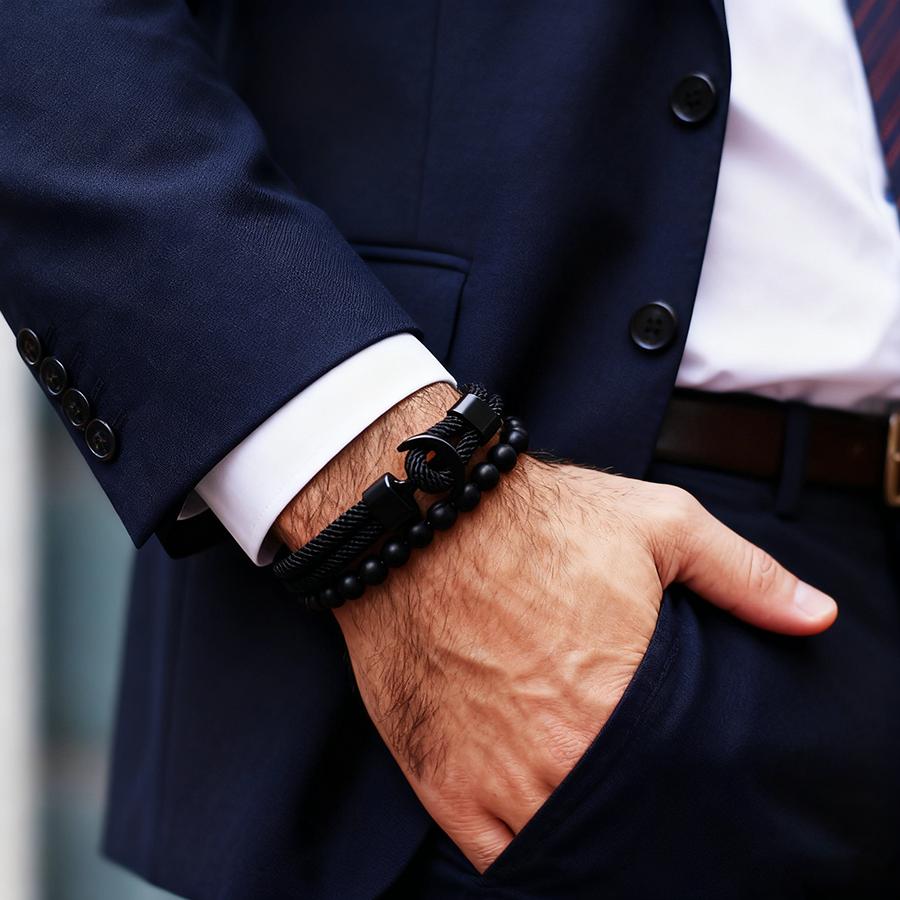 2026 New 2Pcs Men Bracelet Set Selected High Quality 4mm Rope No Fading Or Deforming 6 Colors Available Leisure Accessories