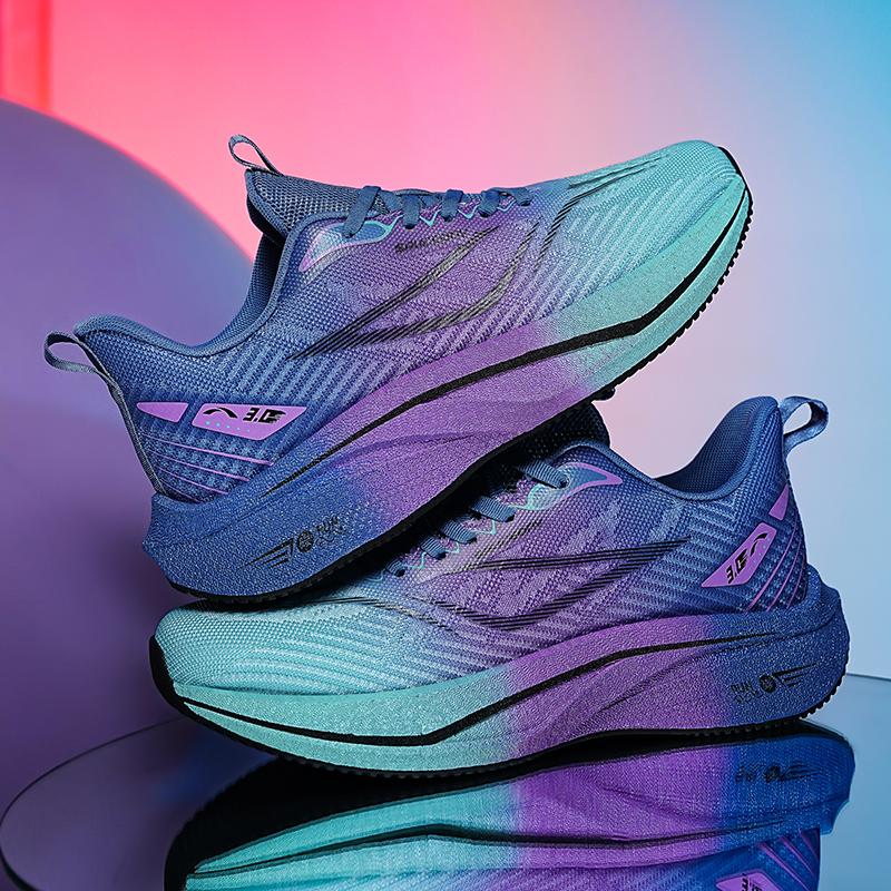 

Специальные спортивные кроссовки для бега на углеродной пластине Marathon Air Cushion для мужчин, дышащие, легкие, женские, удобные, нескользящие кроссовки 42 фиолетовый