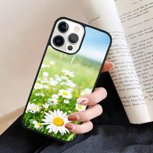 Daisy Flowers Field Phone Case Back Cover for iPhone 17 Air 16 15 14 13 11 12 Pro Max Plus Fundas Coque