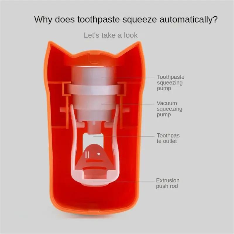 1 Pcs Animal Easy Toothpaste Dispenser Automatic Toothpaste Squeezer Wall Mount Portable Cute Multicolor Dust-proof Children