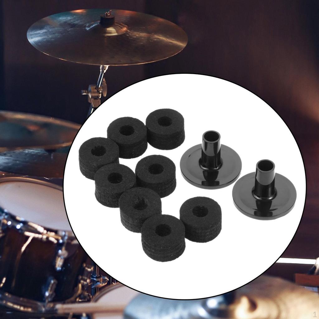 10 Pieces Cymbal Accessories Parts Drum Sleeves Cymbals Stand Pads for Show