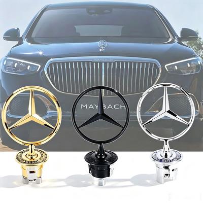 3D Chrome New Car Front Hood Emblem Star Bonnet Logo For Mercedes Benz Mercedes Benz C E S Class W204 W205 W212 W213 W211 W220 CH1 F59