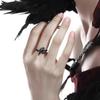 Bagues Style Gothique Acier Inoxydable Corbeau Noir Cristal pour Femmes Hommes Mode Punk Hip Hop Rock Fête Bijoux de Doigt
