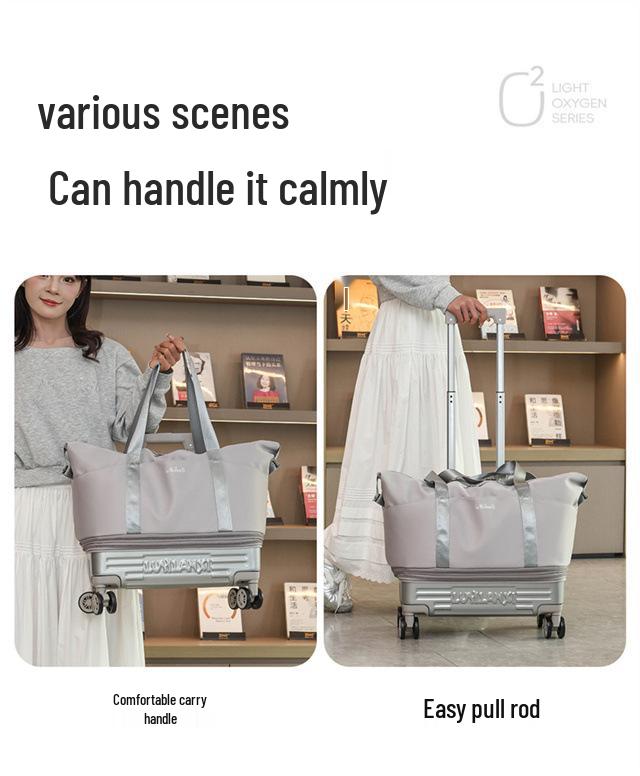 Troller de călătorie ușor cu capacitate mare, cu roți universale, impermeabil, extensibil, pentru călătorii de afaceri și scurte