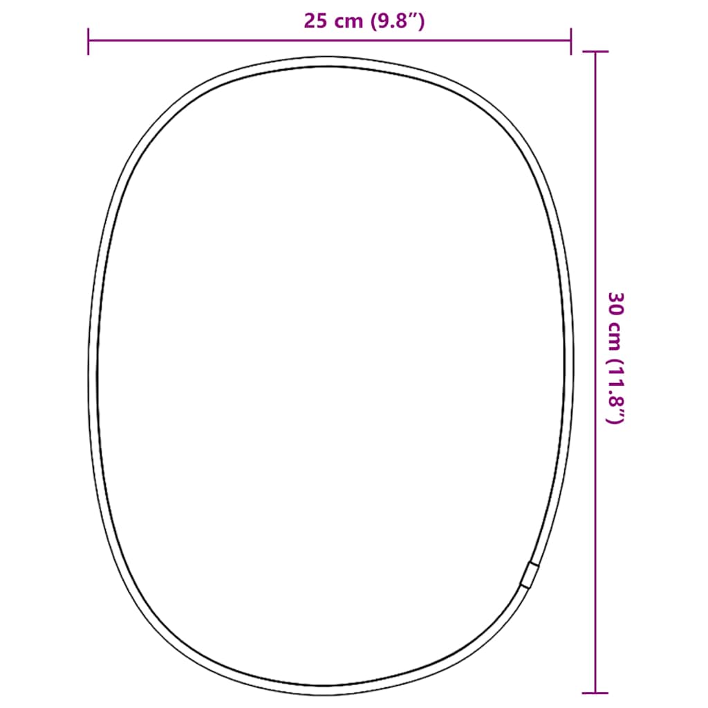 Vidaxl Wall Mirror, Black, 30X25 Cm