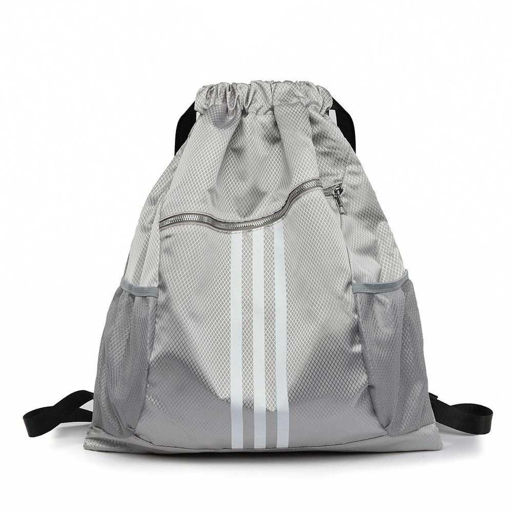 Fashionable Simple Diamond-shaped Dark Pattern Sports Yoga Backpack Outdoor Picnic Basketball Casual Drawstring Backpack