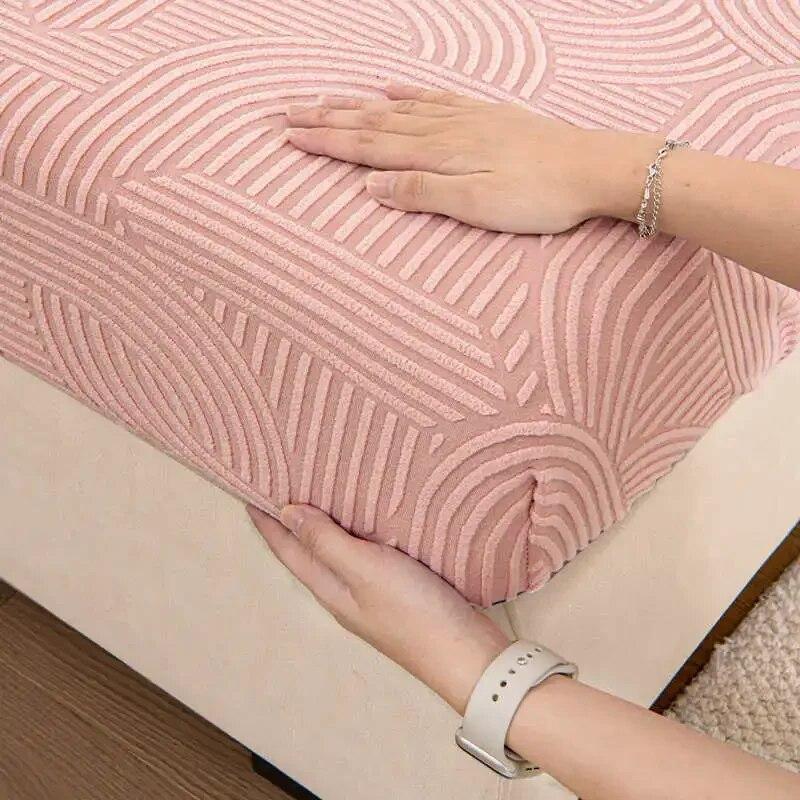 Saltea pentru canapea cu geometrie nordică, elastică, din fleece jacquard, huse pentru canapea, 1/2/3/4 locuri.