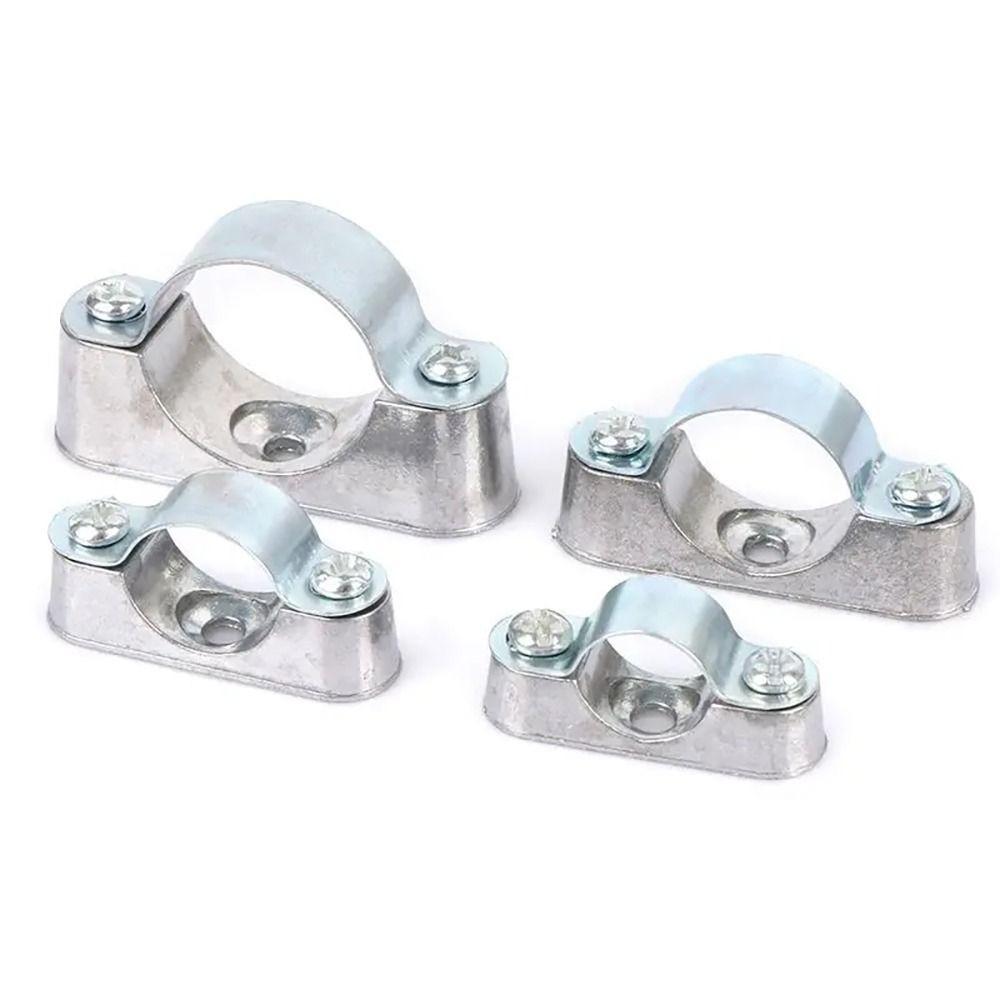 5/10Pcs 16mm-50mm Adjustable Pipe Clamp Hardware Fastener With Screw Saddle Clip Fixed Clip Aluminum Alloy/Galvanized iron