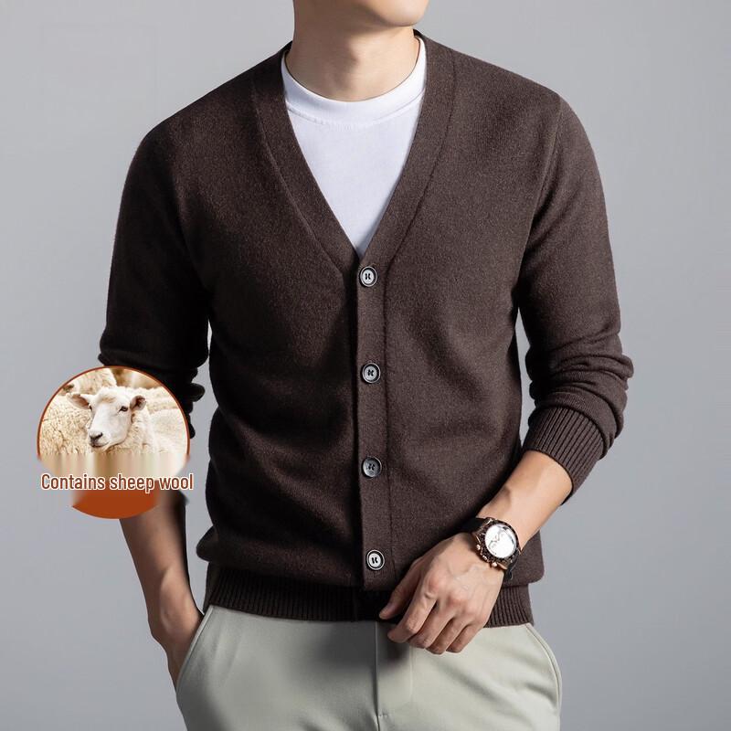 Pierre Cardin Men's V-Neck Knit Wool-Blend Cardigan