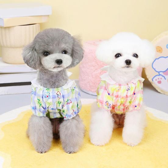 

Pet Dress Adorable Eye-catching with Traction Ring Cotton Floral Pattern Pet Dog Bowknot Dress Pet Supplies M розовый