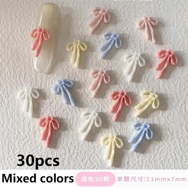 

French Ribbons Colorful Resin Cute Bowknot Charm Leopard Print Bow Tie Nail Art Decorations Manicure Tools Accessories Wholesale MP8171HS