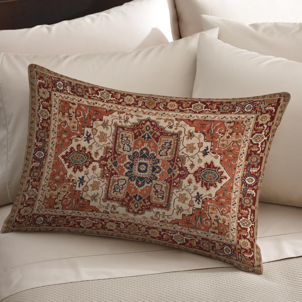 VIKAMA Retro Persian Ethnic Style Pillowcase, Rectangular Bedroom Headrest Pillowcase For The Sofa In The Homestay Hotel
