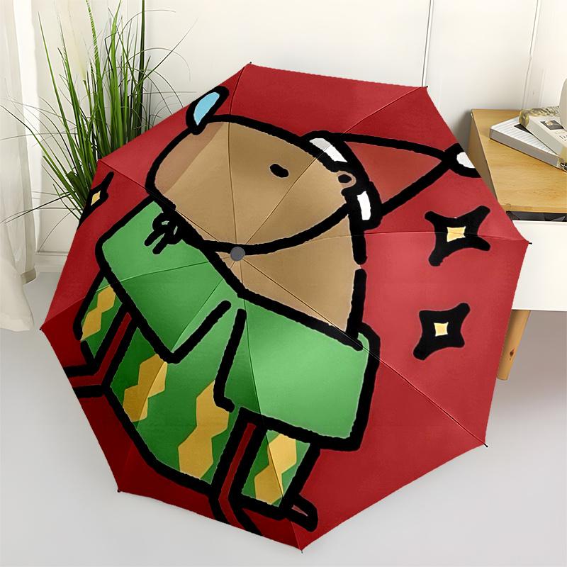 

Capybara Themed Travel Umbrella-8 Ribs Automatic Opening and Closing, Portable Folding Design, Compact and Stylish Umbrella Suitable for Out