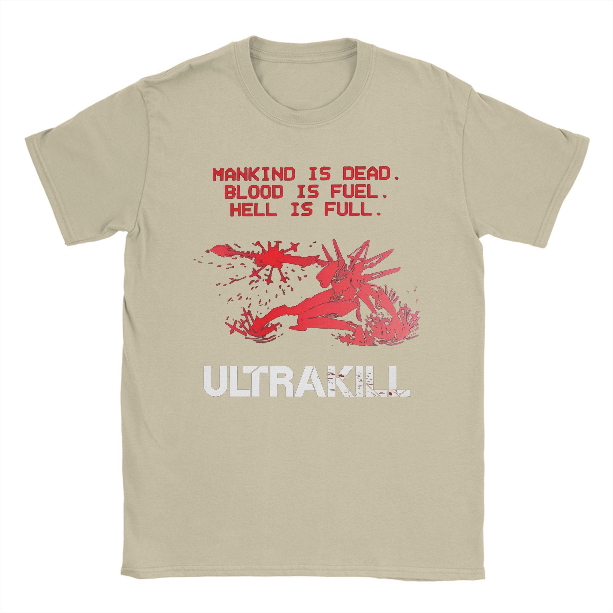 

Чоловіча футболка Ultrakill Стрілялка V1 Rock Чиста бавовна мерч Гумористична футболка з коротким рукавом з круглим вирізом Подарункові футболки M