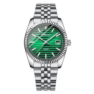 Orologio Analogico in Argento con Acciaio Inossidabile Luminoso 3ATM Impermeabile al Quarzo e Moda Perfetto per o come Regalo per Lui Uomo Acciaio Display, Calendario,