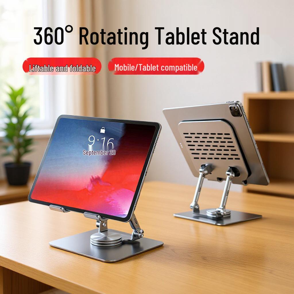 Universal Metal Foldable Desktop Stand for Phones & Tablets with Cooling Feature