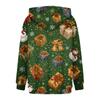 Women's Fashion Long Sleeve Christmas Print Loose Hooded Sweatshirt Top
