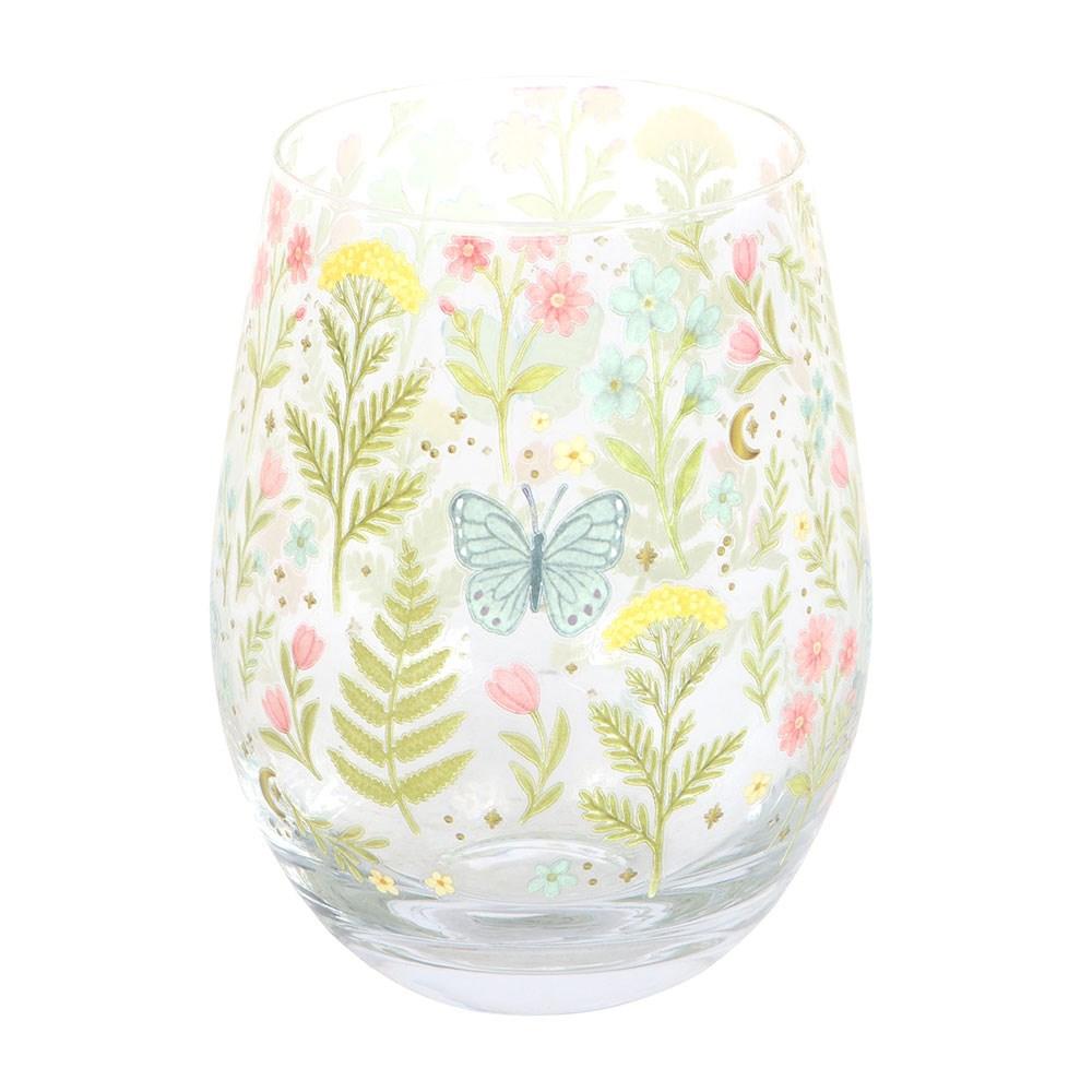 Something Different Luna Bloom Floral 450ml Stemless Glass