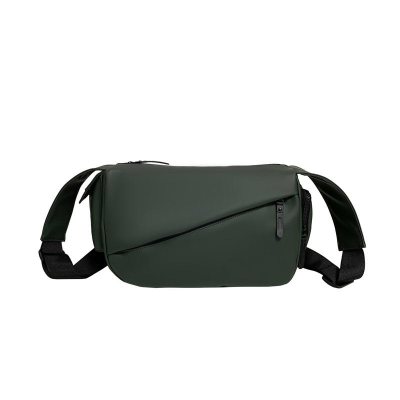 

Men Women Crossbody Bag with Adjustable Strap and Front Zipper Pocket Messenger Bag зелений