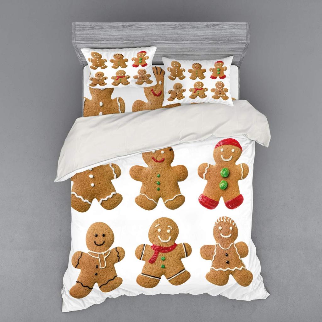 Biscuit Duvet Cover Sets For Kids Boys Girls Queen King Lightweight Quilt Covers Food Theme Bedding Set Room Decor No Comforter