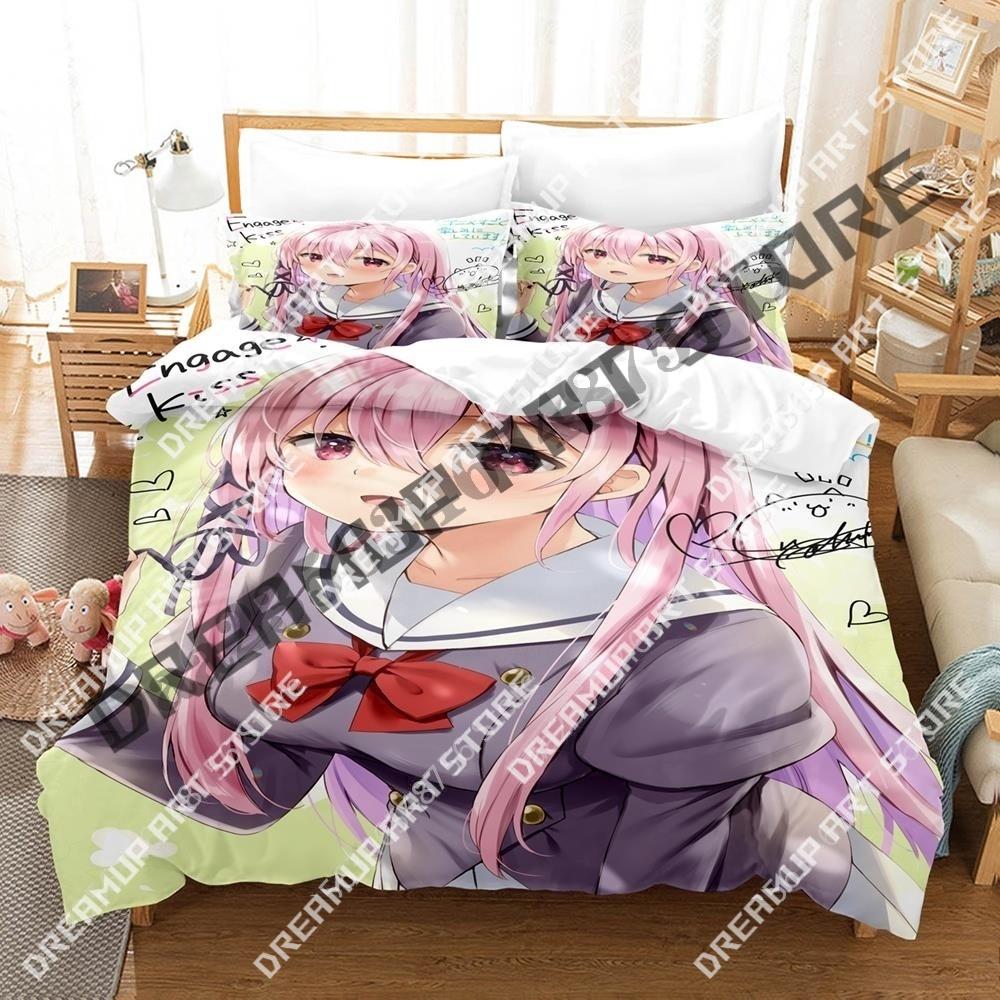 3D Print Engage Kiss Anime Bedding Set Twin Queen King Full Size Duvet Cover Pillowcase Bed boys girls Adult Home Textiles