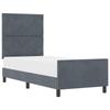 Box Spring Bed with Headboard Dark Grey 80 X 200 Cm Velvet