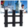 Aluminum Alloy Fishing Rod Holder, 3 Link Wall-Mounted Pod Rack For Marine Boat, Yacht, Camper, RV, 3 Tube