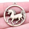 10 Stück Anhänger Pferd Einhorn Tibetische Bronze Silberfarbe Anhänger Antiker Schmuckherstellung DIY Handgemachtes Handwerk