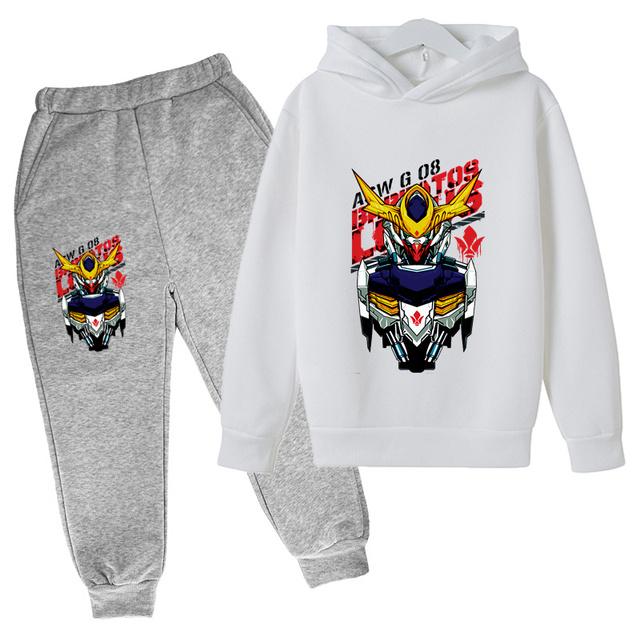 2025 Gundam Casual Kids Clothes 2 Piece Hoodies Set Clothing Cool Girls Clothing Boys Tracksuit Children Baby Clothes