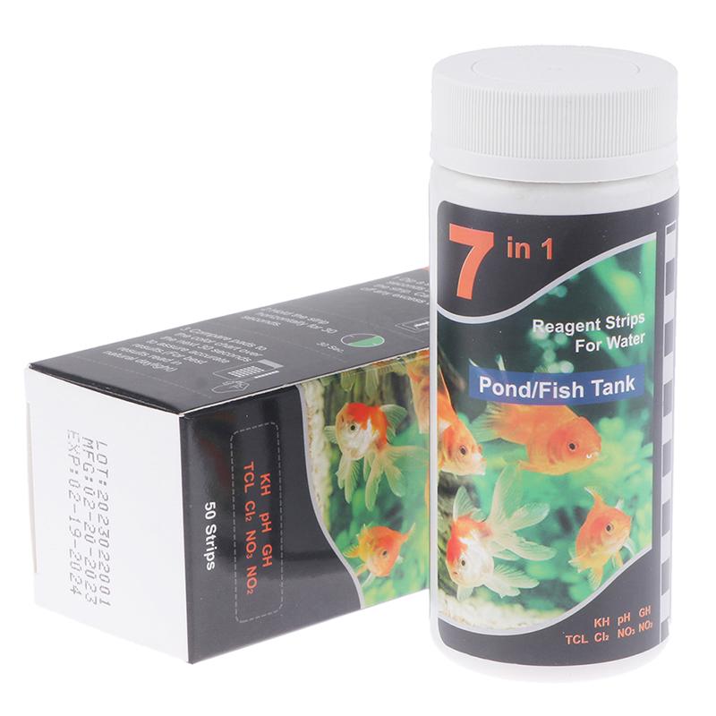 1Pc 7in1 Aquarium Testing Kit for Freshwater Saltwater Pond Test Strips for Fish Tank Testing For Fresh Salt Water
