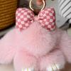 Mini Rabbit Hair Bow Pendant Bag Strap Car Key Chain Cute Bunny Couple Pendant Cute Keychain Key Chains