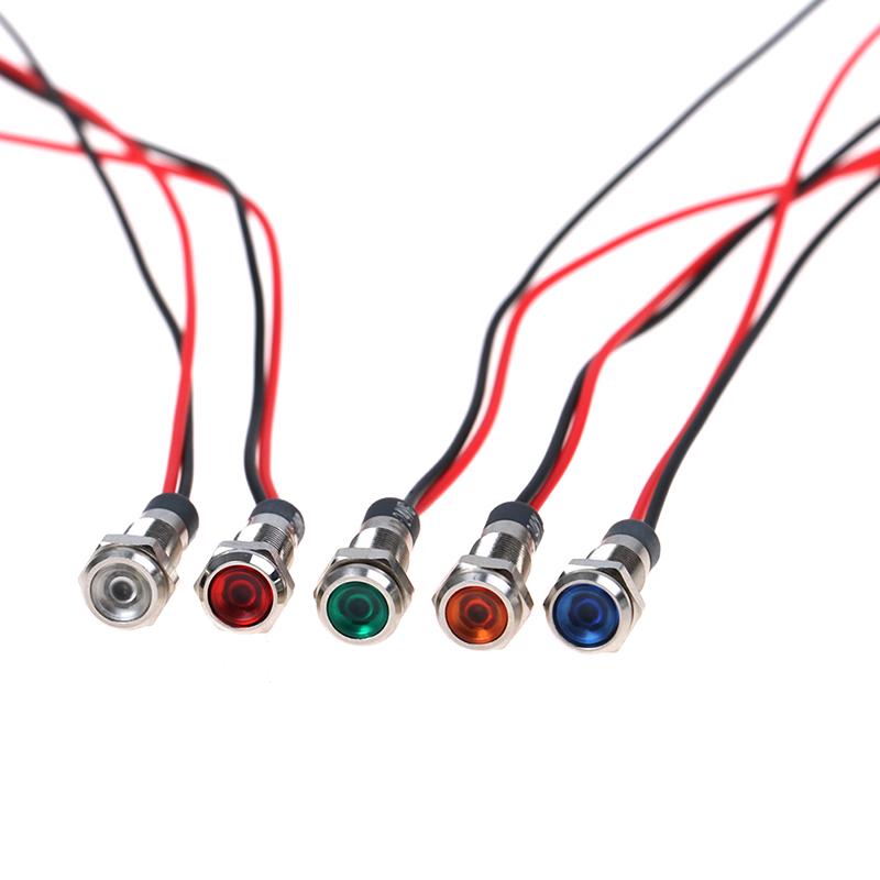 5x auto-lodní 12V-24V 6mm LED kontrolka na palubní desku výstražná kontrolka