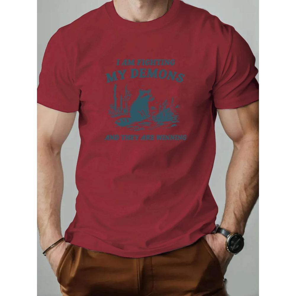 Summer Men T-Shirt Cartoon Elements Pattern Printed Fashion Leisure Sports Men's Round Neck T-shirt High Quality Men's Clothing