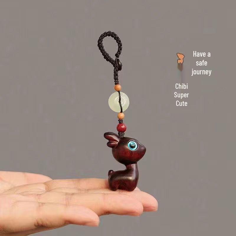 Sandalwood Deer Car Keychain Charm for Men, Women & Couples
