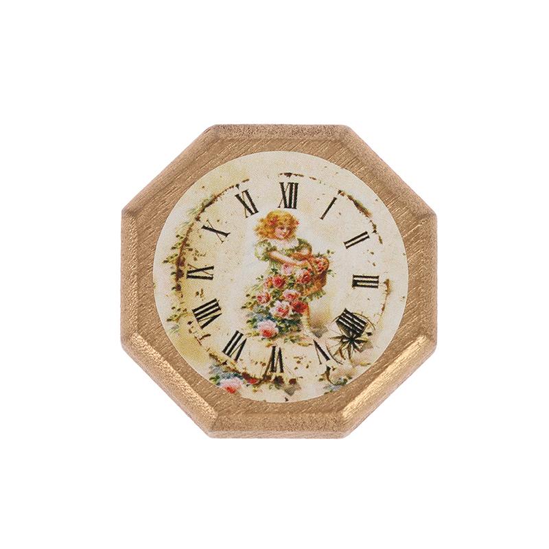 

1:12 Кукольный домик Миниатюрные настенные часы Домашний декор Аксессуары Игрушечная мебель Игрушка золотой